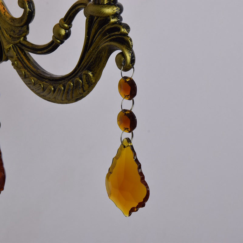 Stained Glass Parrot Crystal Wall Lamp