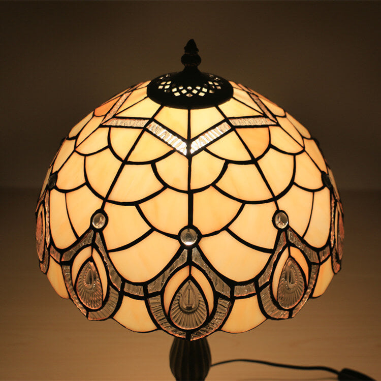 Lotus Resin Stained Glass Table Lamp