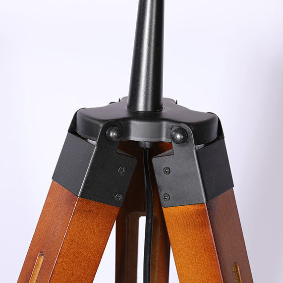 PE Round Wood Tripod Table Lamp