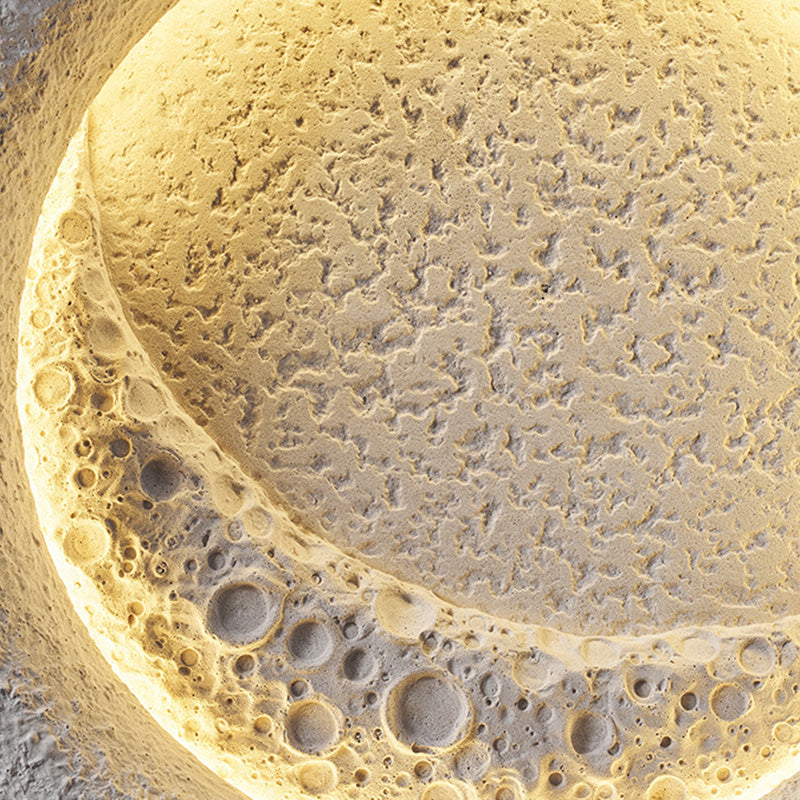 Concrete Round Moon Warm Outdoor Light