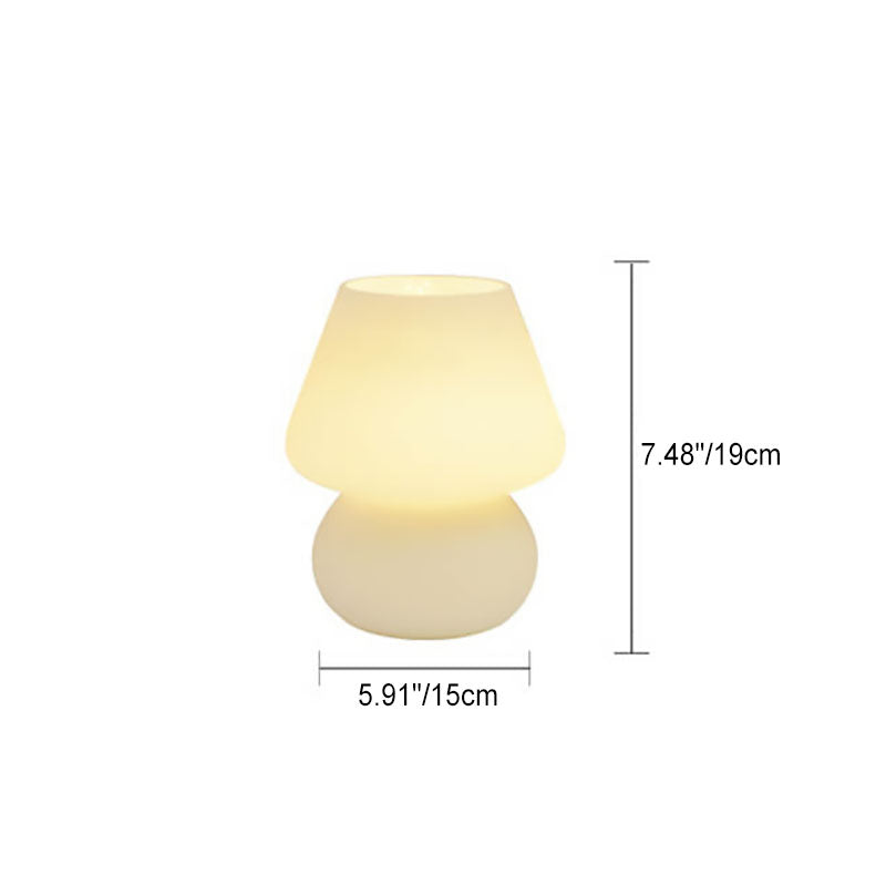 Striped Mushroom Glass Table Lamp