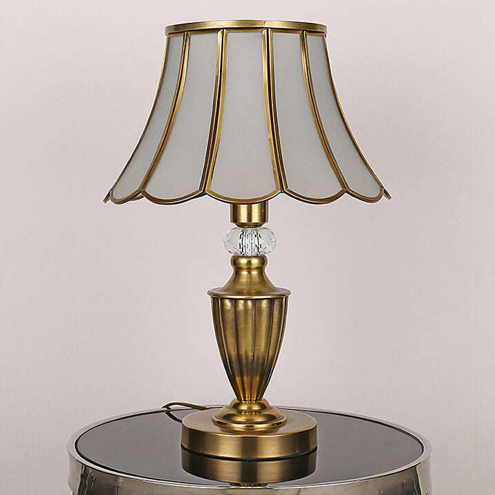 Glass Copper Bedroom Table Lamp