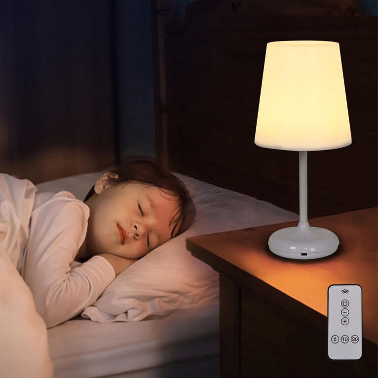 Pure White Mushroom Remote Table Lamp