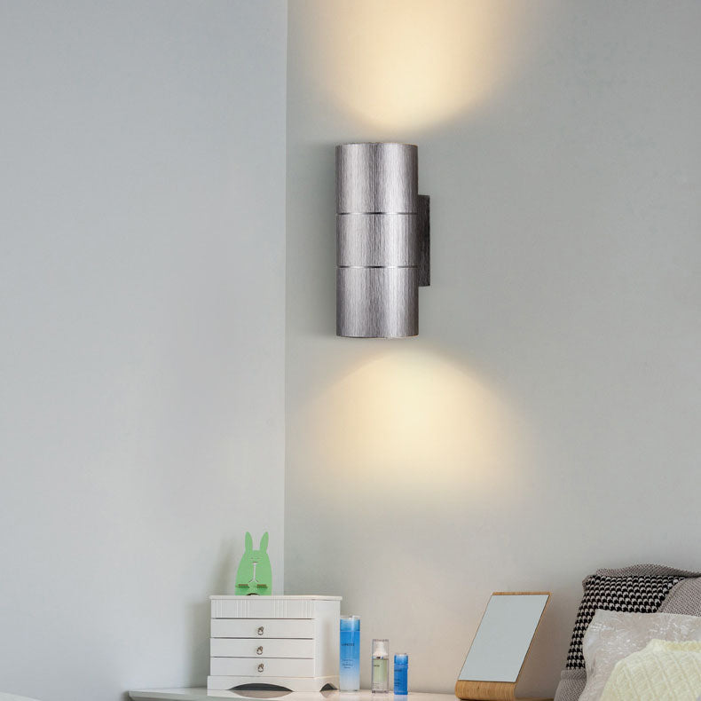 Cylindrical Brushed Aluminum Wall Lamp
