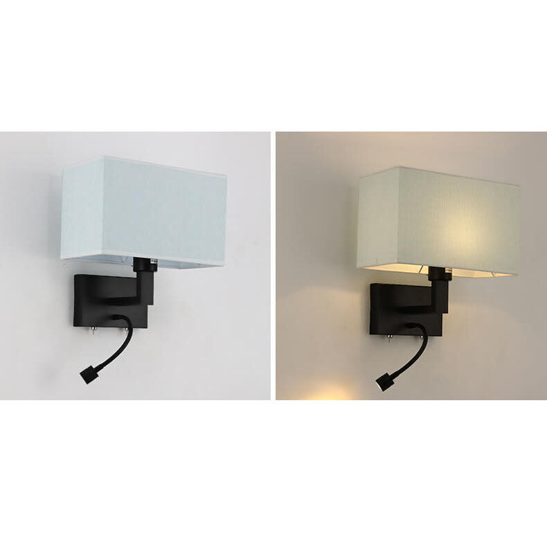 Solid Color Rectangular Iron 2-Light Wall Lamp