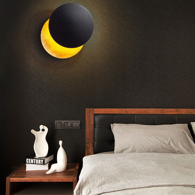 Alloy Round Bedroom Wall Lamp