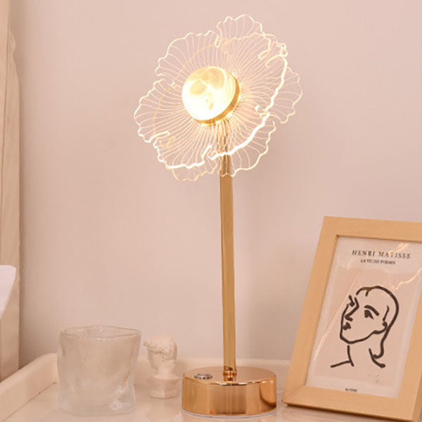 Acrylic Flower Butterfly Gold Table Lamp