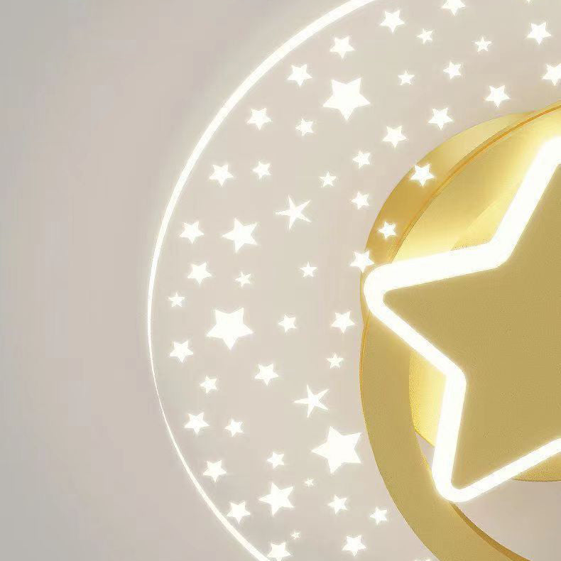 Iron Aluminum Acrylic Moon Wall Lamp