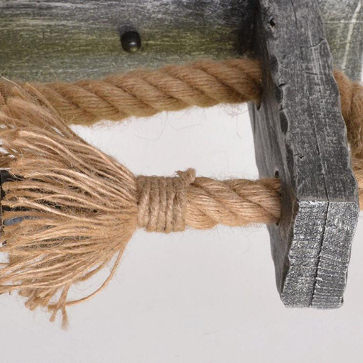 Solid Wooden Twine Wall Lamp