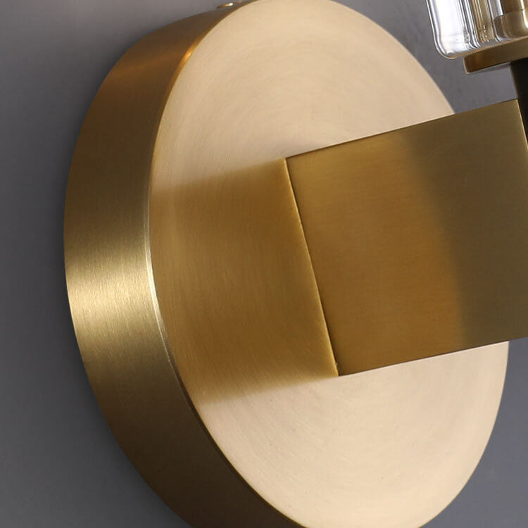 Minimal Brass Crystal Column Wall Lamp