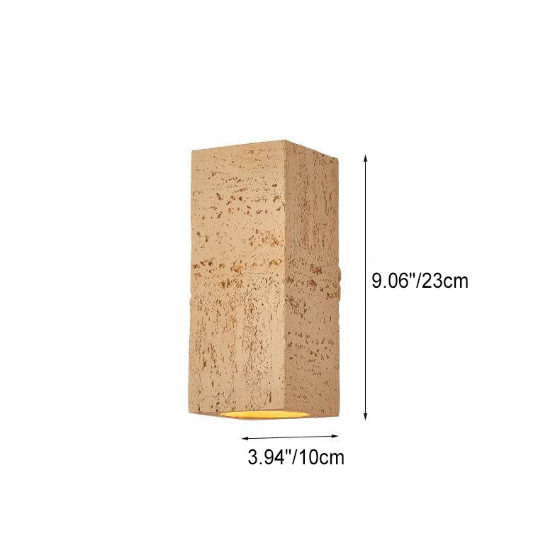Square Column Hand Sculpted Wall Lamp