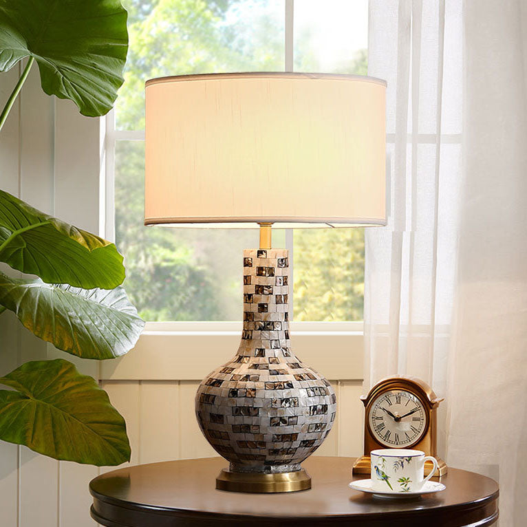 Canvas Shell Decor Vase Table Lamp