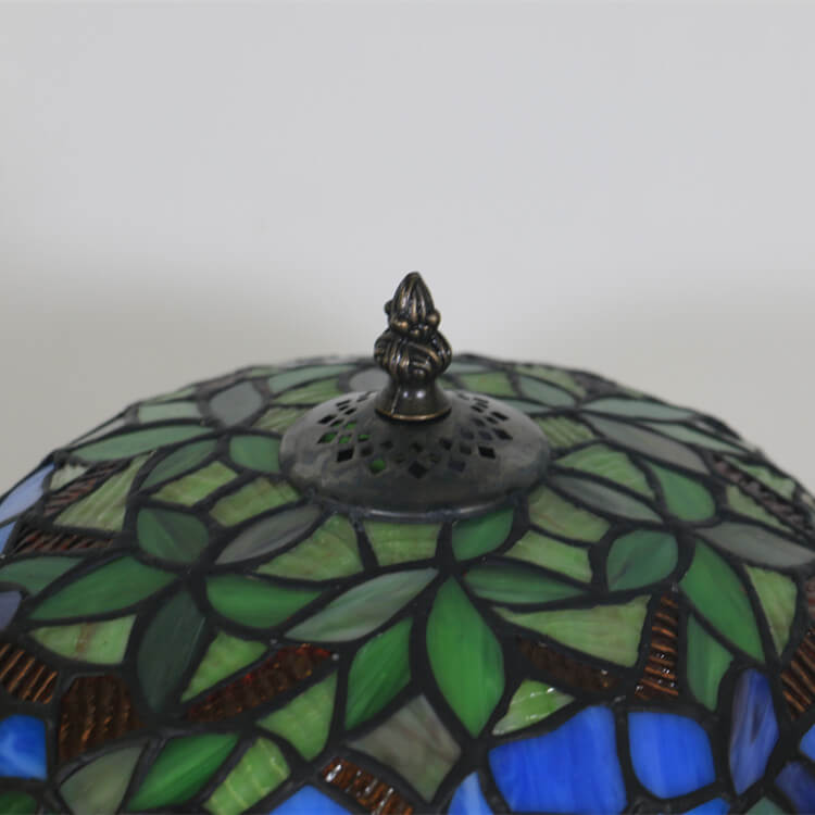 Colored Flower Glass Cylinder Table Lamp