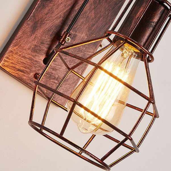 Linear Round Iron Bedroom Wall Lamp