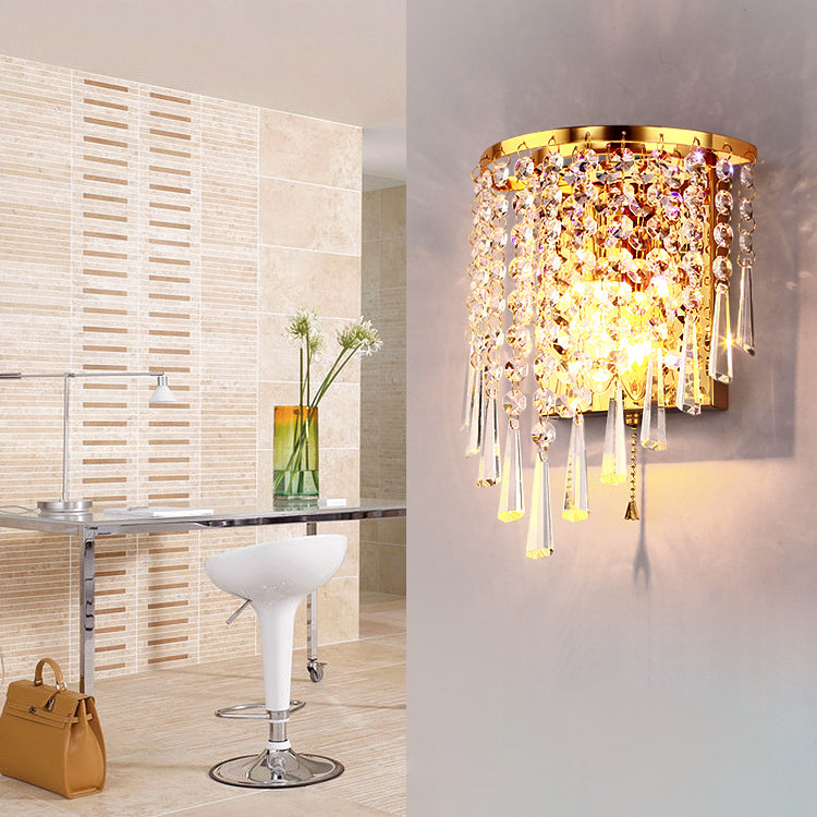 Half Round Octagonal Beads Wall Lamp