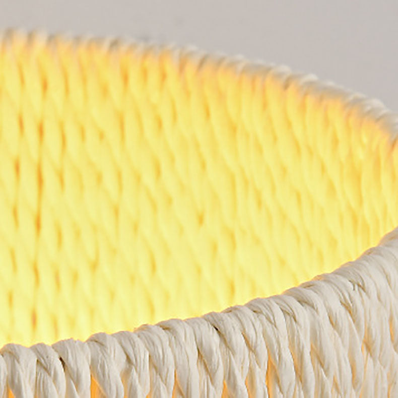 Column Wood Paper Rope Table Lamp