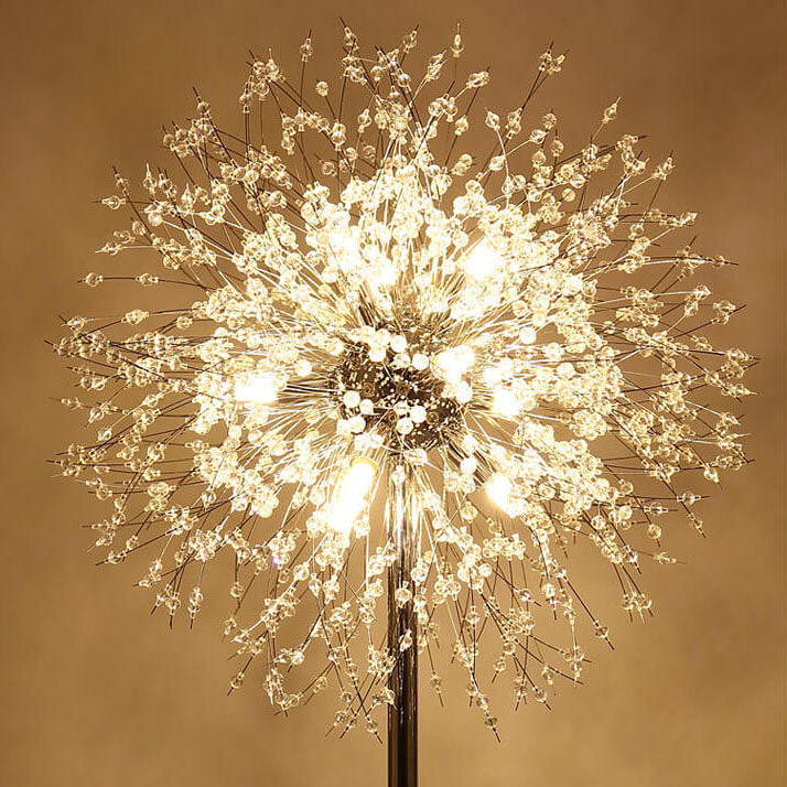 Dandelion Crystal Aluminum Marble 9-Light Floor Lamp