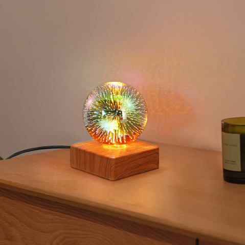 Colorful Glass Ball Plug-in Table Lamp