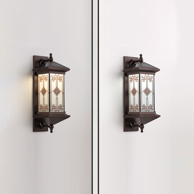 Aluminum Square Knot Pattern Outdoor Light
