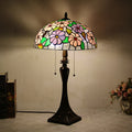Stained Floral Glass Dome 2-Light Table Lamp