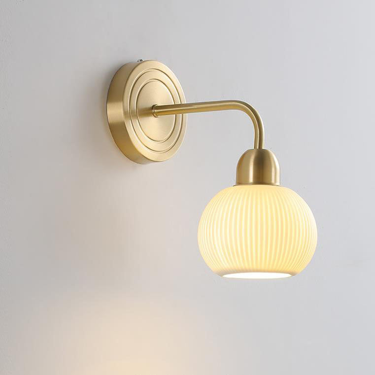 Striped Ceramic Round Jar Wall Lamp