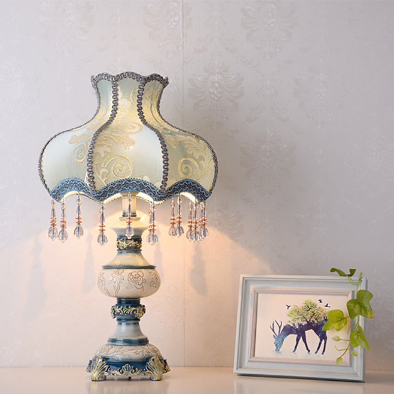 Carved Vase Fabric Resin Table Lamp