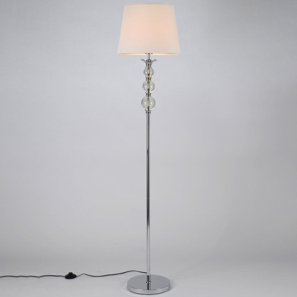 Fabric Cone Glass Plated Floor Lamp