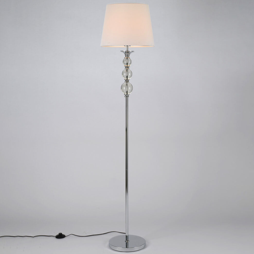 Fabric Cone Glass Plated Floor Lamp