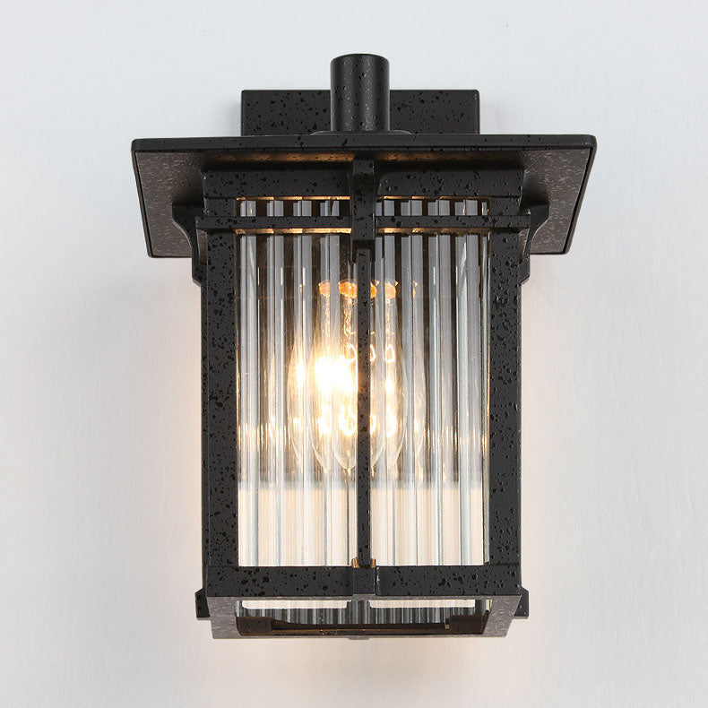 Aluminum Rectangular Frame Ribbed Outdoor Light