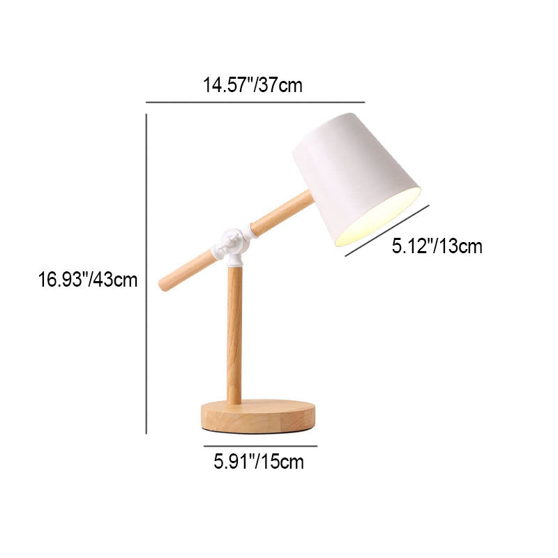 Macaron Iron Cylinder Wooden Table Lamp