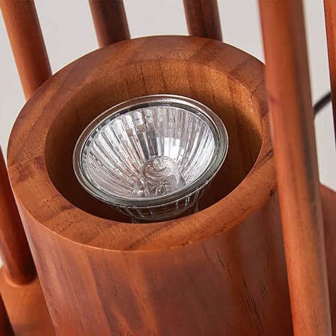 Wooden Circle Melting Wax Table Lamp