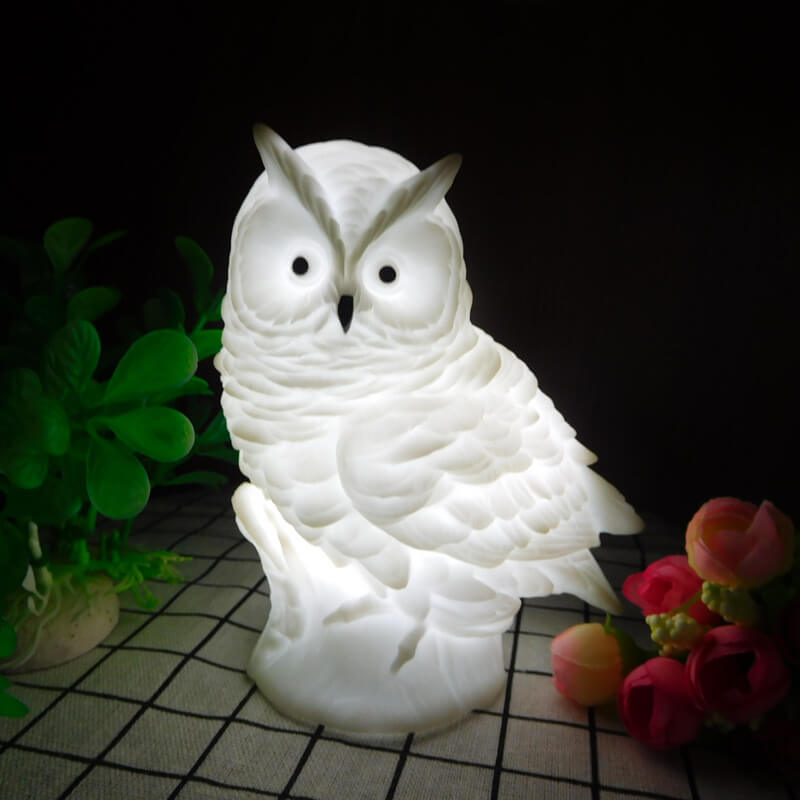 Owl Enamel Night Table Lamp
