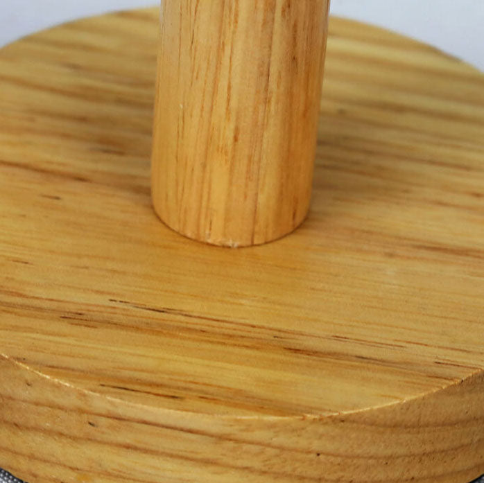 Fabric Cylinder Wood Table Lamp