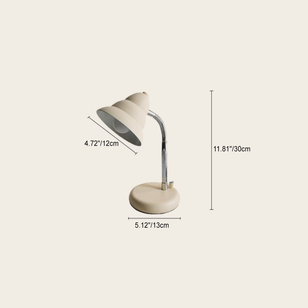 Cream Yellow Cone Iron Table Lamp