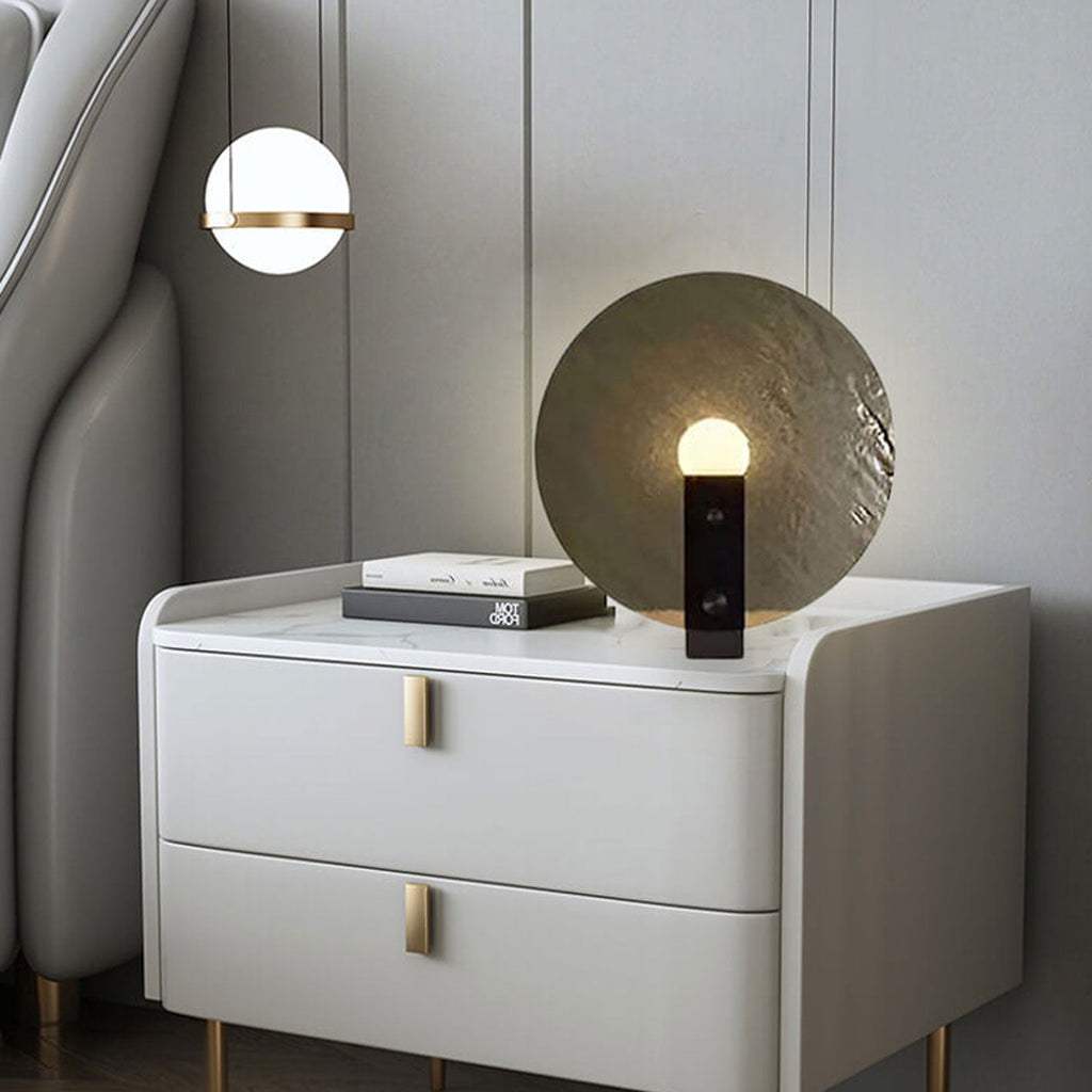Round Frosted Glass Table Lamp