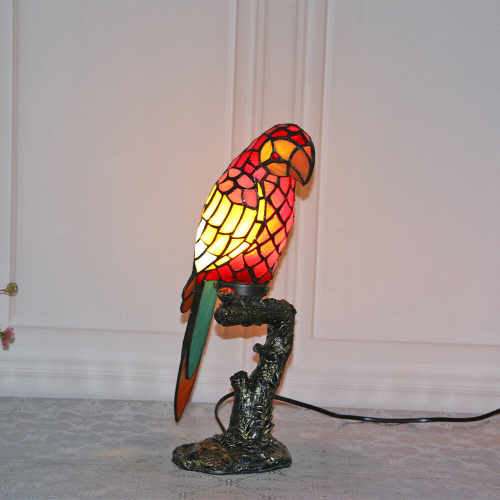 American Parrot Stained Glass Table Lamp