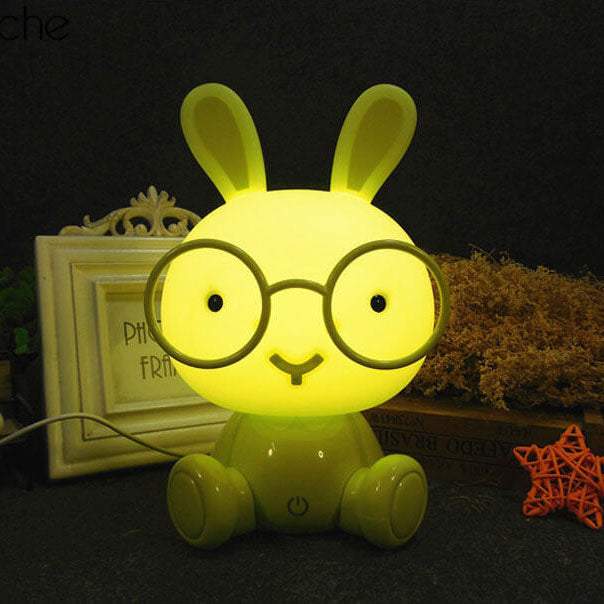Cartoon Rabbit Glasses Night Table Lamp