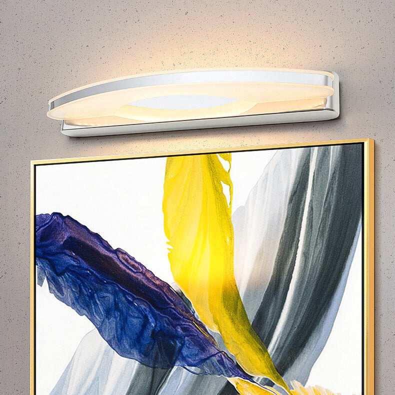 Acrylic Lampshade Curved Mirror Wall Lamp
