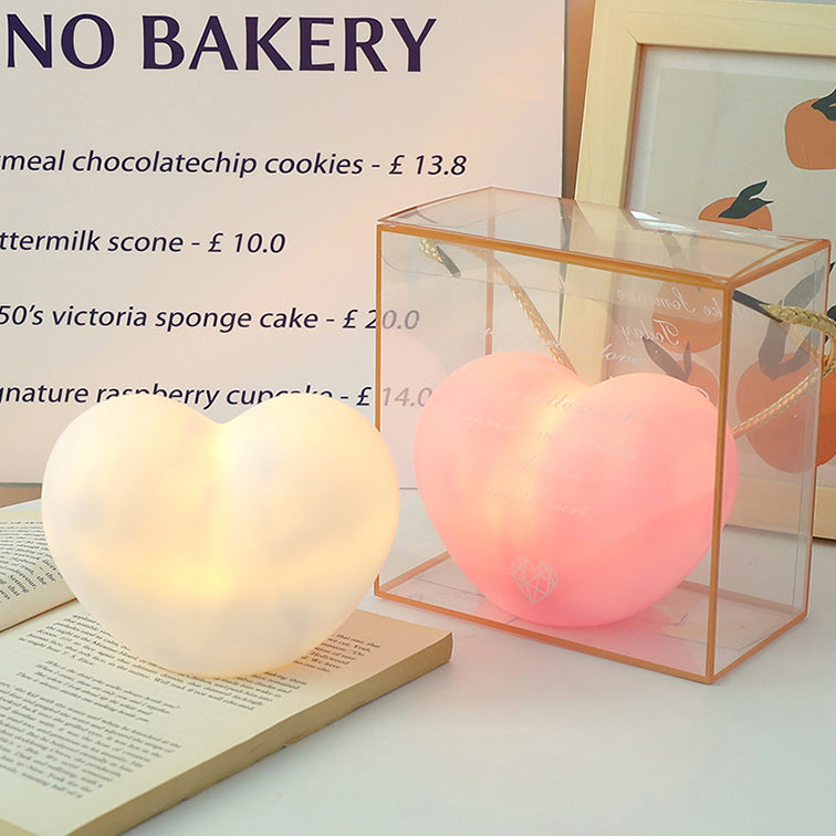 Rubber Coating Heart Night Table Lamp