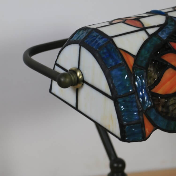 Floral Peach Heart Stained Table Lamp