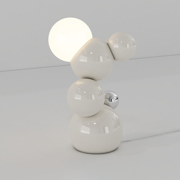 Cream Geometric Abstract Iron Table Lamp