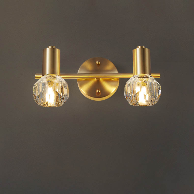 Cylinder Diamond All Brass 2-Light Wall Lamp