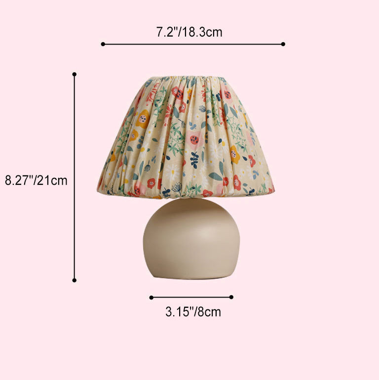 Pastoral Floral Pattern Fabric Table Lamp