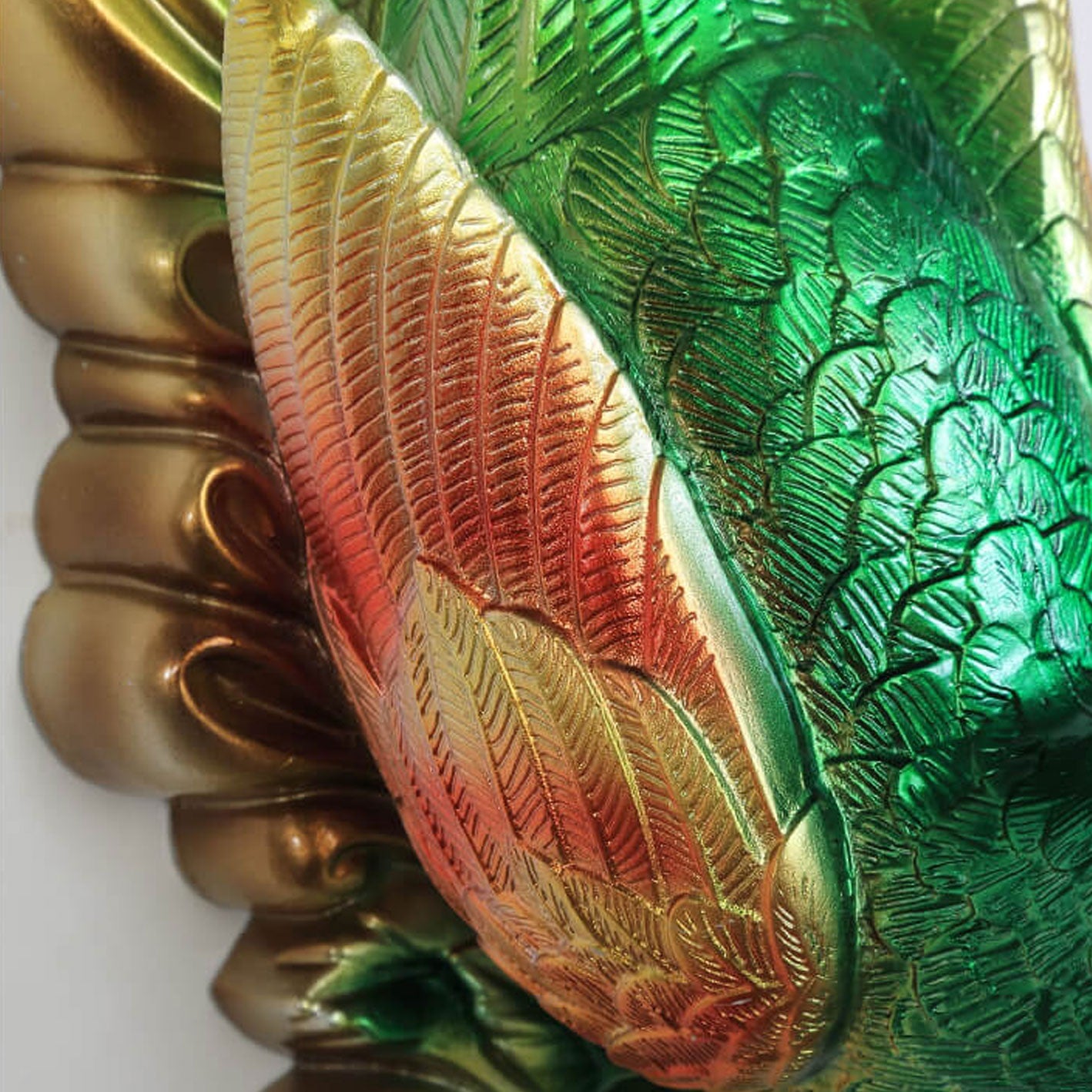 Peacock Resin Glass Wall Lamp