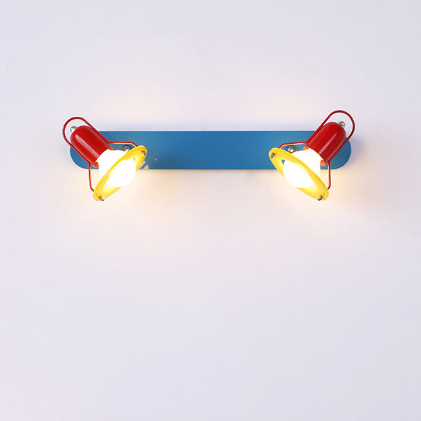 Childlike Colorful Geometric Iron 2-Light Wall Lamp