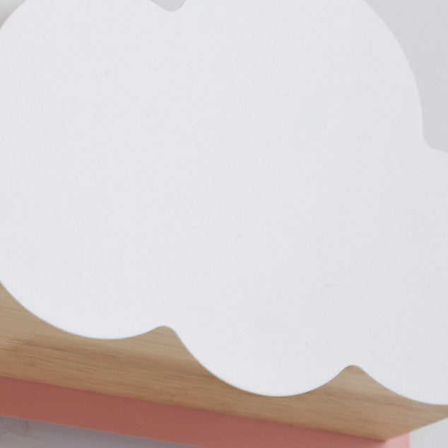 Macaron Cloud Glass Wood Wall Lamp