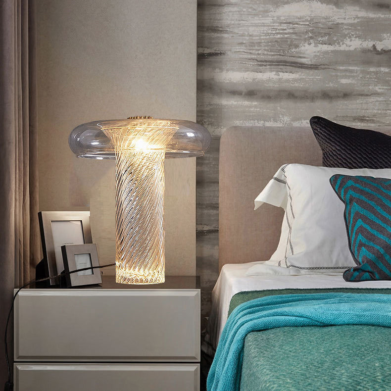 Cylinder Circle Curved Stripe Table Lamp