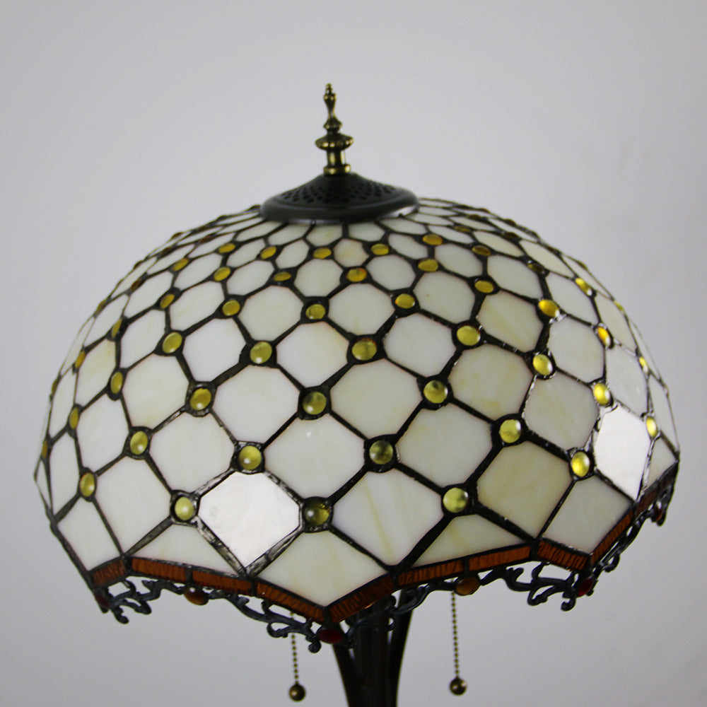 Mediterranean Dragonfly Stained Glass 2-Light Floor Lamp
