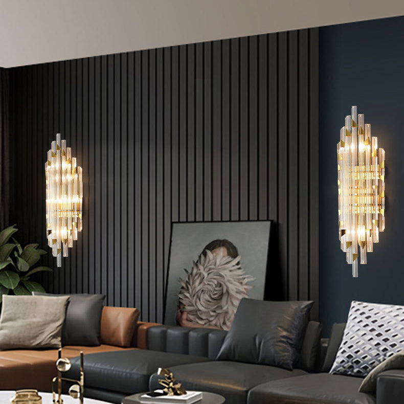 Stripe Hardware Crystal 2/4 2-Light Wall Lamp