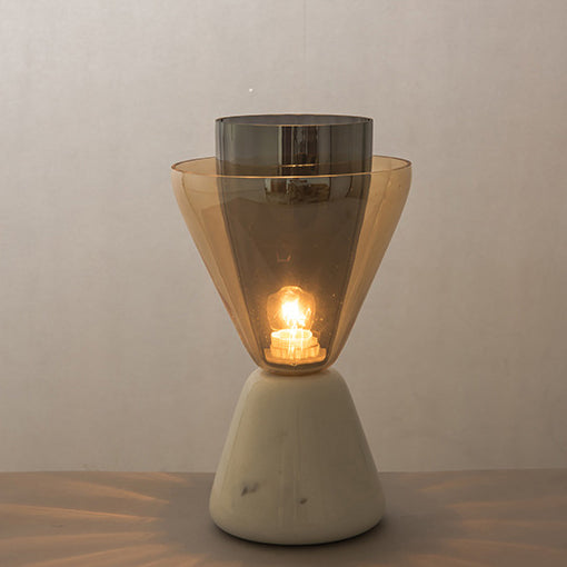 Marble Glass Cone Table Lamp